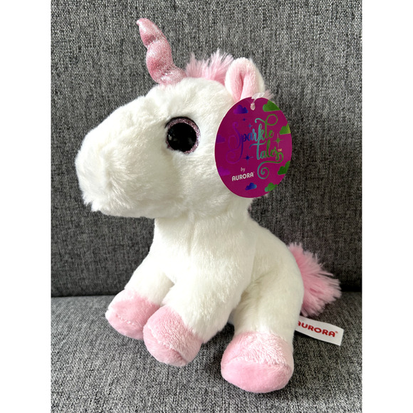 Aurora Sparkle Tales 8" Pink Unicorn Stuffed Animal Plush - Picture 3 of 4